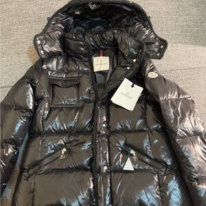 Moncler Glossy Black Hooded Jacket